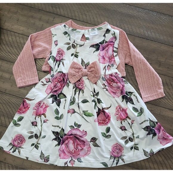 Girls Party Clothing Set, Long Sleeve Coat, Pink, Size 6-9 Months - Picture 7 of 15